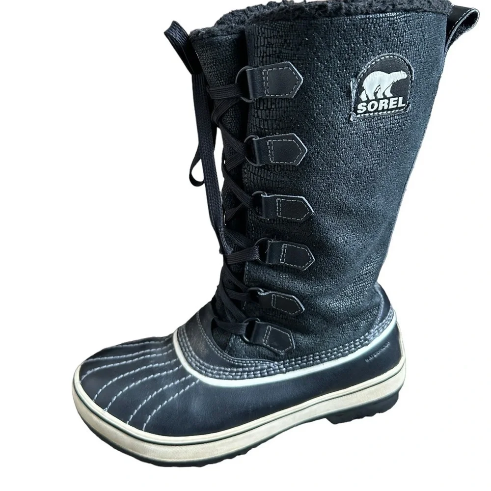SOREL TIVOLI Women's WATERPROOF Mid-Calf WINTER BOOTS NL 1907-010 Black 6.5 - Picture 6 of 11
